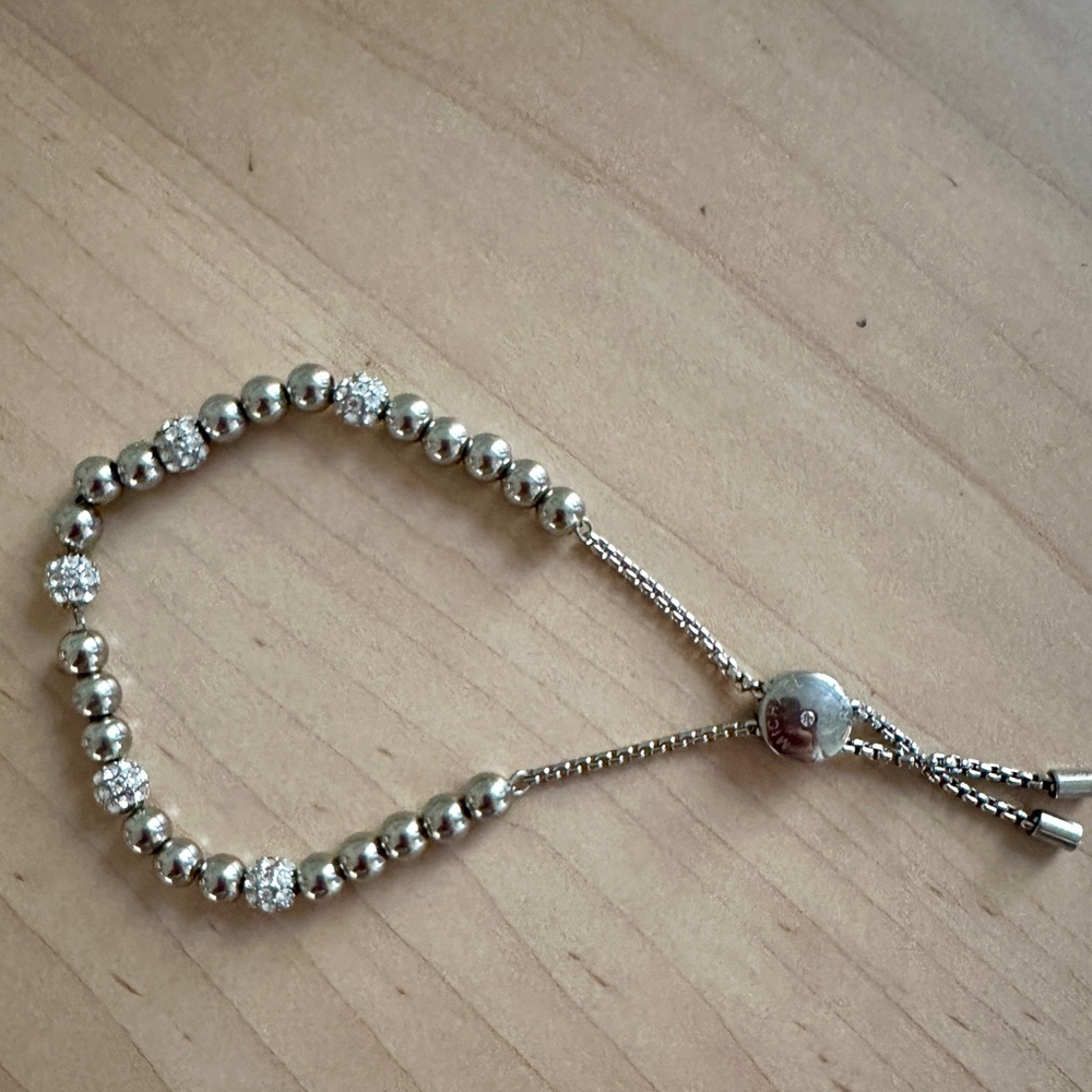 Michael Kors Silver Bracelet with Crystal Beads